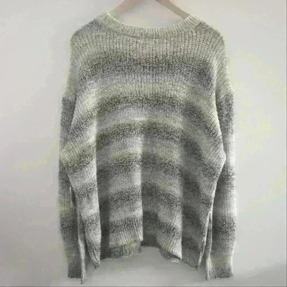 🌴2/$25🌴A.N.A | Women's Black/Grey/White Knitted  Crewneck Long Sleeved Sweater - Picture 3 of 3